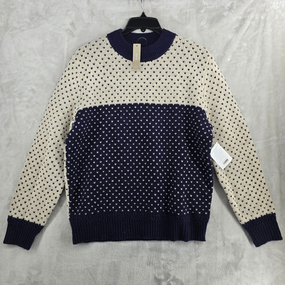 Wallace & Barnes J Crew Mens‎ Wool Nordic Sweater Size Large Knit Fair Isle New
